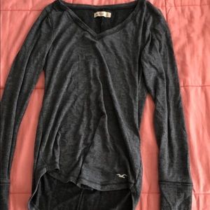 Long sleeve Hollister grey t shirt